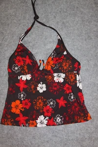 PARTE SUPERIOR TANKINI TALLA 40 MARRÓN CON ALMOHADILLAS DE FLORES DE ESPRIT - Imagen 1 de 2