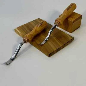 Long bent gouge, Flat chisel, Woodcarving chisel, Curved chisel, Relief carving - Picture 1 of 10