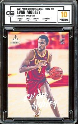 2021 Panini Chronicles #77 Luminance Rookie Evan Mobley ~ GRADED CG 10 PRISTINE - Image 1 of 2