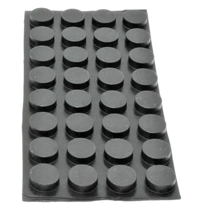 WESTERN SUPPLY WAREHOUSE 3/16" Thick x 7/16" Wide Round Stick on Rubber Feet Adhesive Bumpers Sheet of 32