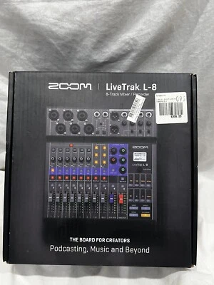 ZOOM LiveTrak L-8 8ch Live Podcast Digital Mixer and Recorder with BOX & Cable - Image 1 of 4