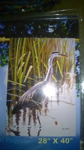 New Wildlife Crane Yard Flags 28" x 40" Breeze Art Solar Silk Polyester - Picture 1 of 1