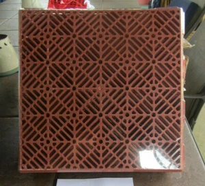 Set of 6 TERRA COTTA Interlocking Outdoor Patio, Walkway Tiles Step Stones "NEW" - Picture 1 of 2