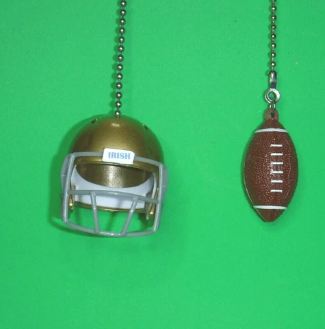 NOTRE DAME CEILING FAN PULL CHAIN SET FOOTBALL  HELMET  & BALL Cover
