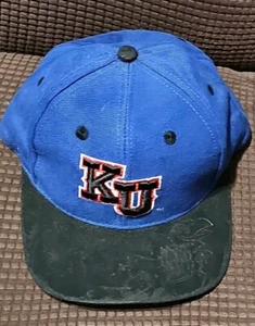  Vintage Kansas Jayhawks Strapback 3D Logo Top Of The World 3D Blau Schwarz - Bild 1 von 2