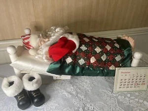 VINTAGE TELCO MOTION-ETTES SLEEPING SANTA 90s ANIMATED SNORING IN BED W/ BOX H/M - Picture 1 of 5