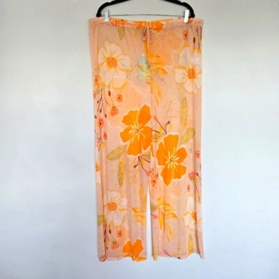 Pantalones de encubrimiento florales de malla transparente Shore Life para mujer 1X retro tropical hawaiano Foto 1 de 4
