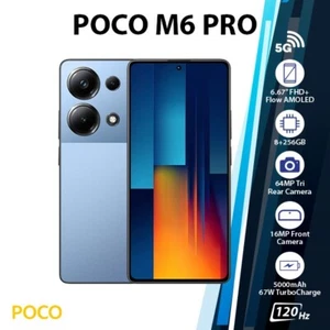 Xiaomi POCO M6 Pro Android Cell Phone (Blue, 8GB+256GB, Dual SIM, Unlocked) - Afbeelding 1 van 5