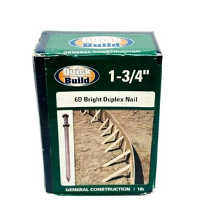 Quick Build 06DP1LB General Construction Duplex Nail 6d 1-3/4 in Bright Finish - Picture 1 of 8