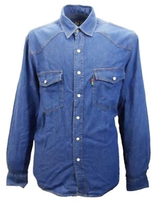 Mens Stonewash Blue Western-style Denim Shirt - Picture 1 of 3