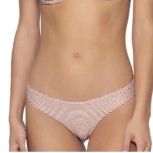 PQ Swim Aperol Stripe Bikini Teeny Bottom Gold Size Small S NWT - Picture 1 of 7