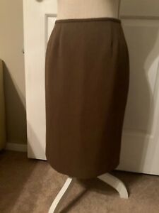 🌸  Kasper Petites Brown 100% Polyester Ladies Lined Pencil  Skirt  Size 2P🌸