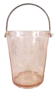 Paden City Eden Rose Ice Bucket Pink Elegant Glass Vintage A Beauty - Picture 1 of 10