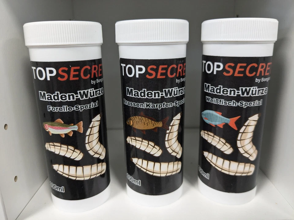 Top Secret Maden Würze Madenaroma Forelle/Karpfen/Weißfisch Lockstoff 0,075€/ml - Bild 1 von 1