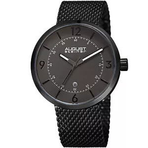Reloj pulsera August Steiner AS8204BK para hombre movimiento de tres manos fecha malla de acero - Imagen 1 de 4