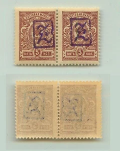 Armenia 1919 SC 7 mint violet Type A pair . e9353 - Picture 1 of 2