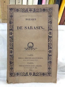 POÉSIES DE SARASIN, G. S. TRÉBUTIEN, LE COINTE ET DURAY BUCHHALTER VERLAG, 1824 - Bild 1 von 12