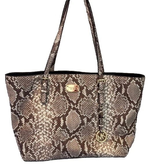 Michael Kors Bedford Pocket Tote in Python snakeskin print - Image 1 of 4