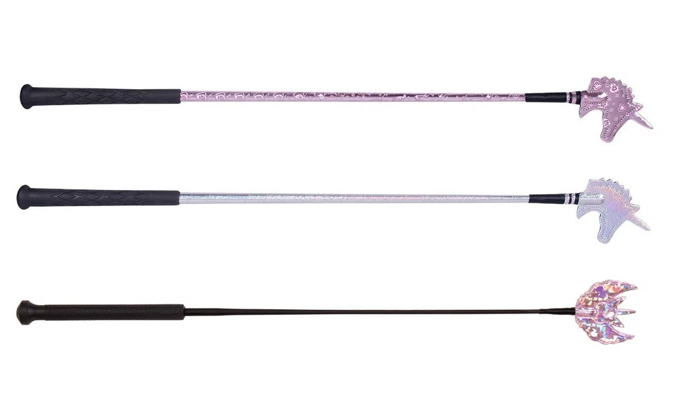 Kinder Reitgerte Springstock 65 cm Schlag geformt wie der Kopf eines Einhorns - Bild 1 von 1