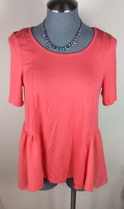 Living Doll Los Angeles High Low Orange Blouse Top Size Large Short sleeve NEW - Picture 1 of 5