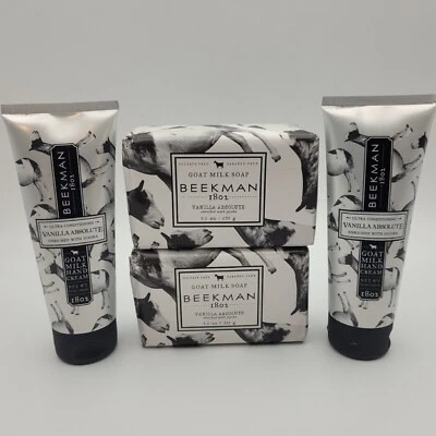 Beekman 1802 Vanilla Absolute Lot Goat Milk Soap Hand Cream Jojoba Skin Care - Image 1 of 4
