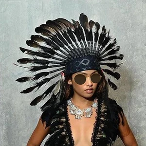 American Chief Indian Native Hat Headpiece for Cosplay Party Halloween - Picture 1 of 7