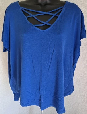 Rue21 Womens Shirt Top Blouse Size XL X Large Short Sleeve V Neck - Image 1 of 4