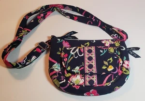 NWOT Vera Bradley Ribbons Navy Lizzy Crossbody Bag Purse Pattern Retired 2012 - Picture 1 of 15