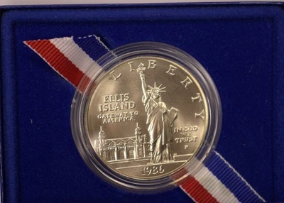1986 P US Liberty Coins Statue of Liberty Silver Dollar Uncirculated Dollar OGP - Image 1 of 4
