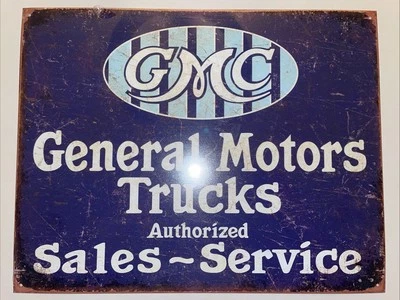 GMC General Motors Sales Man Cave Tin Metal Sign 12” X16” Vintage Look Brand New - Image 1 of 3