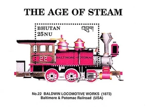👉 BHUTAN 1990 USA LOCOMOTIVE S/S SC#814 ** mnh TRAINS 💲FREE SHIPPPING💲 - Picture 1 of 1