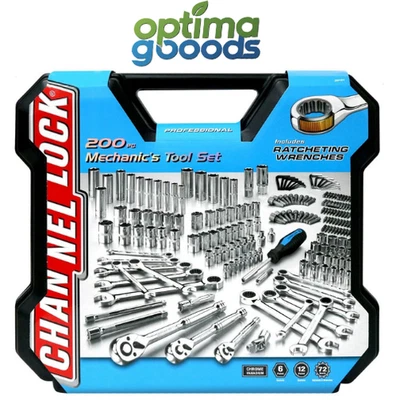 Juego de herramientas mecánicas Channellock 200 piezas con estuche de transporte SAE y herramientas métricas Foto 1 de 4