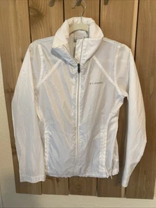 Columbia White Rain Jacket w Hoodie Long Sleeve Full Zip Size S NWOT - Picture 1 of 3
