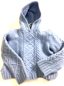 Suéter Paul James Lue Grueso Tejido Cable Lana con Capucha Hecho en Inglaterra Grande Unisex - Imagen 1 de 5