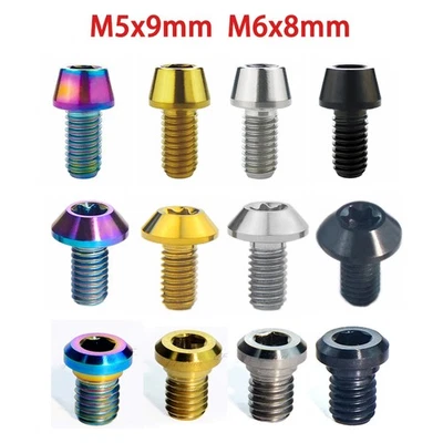 TC4 Titanium Bolts M5×9mm M6x8mm Cone / Umbrella Torx Allen Head Screws Bicycles - Image 1 of 4