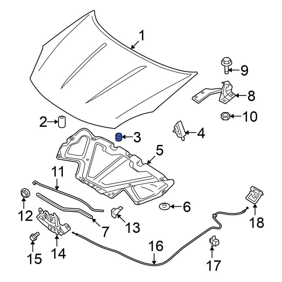 For Nissan Rogue Select 2014-2015 Nissan 65822JM00A Front Outer Hood Stop Buffer - Image 1 of 1