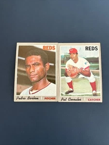 1970 Topps Baseball # 358 Pedro Borbon & # 507 Pat Corrales Reds 2 card Lot - Picture 1 of 2