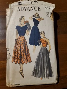 Advance 5625 Formal Blouse And Skirt 1950s Bust 36, Waist 30 Unprinted Pattern - Picture 1 of 5