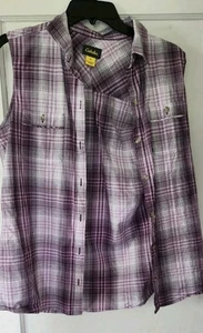 CABELA'S Women’s Sleeveless Button Up Shirt Purple Plaid Size Medium M Country - Picture 1 of 11