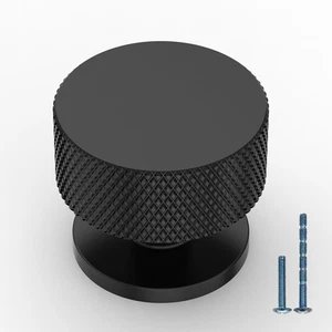 Confezione 10 Pomelli Comò Zigrinati Nero Opaco per Armadi Cucina e Cassetti - Foto 1 di 7