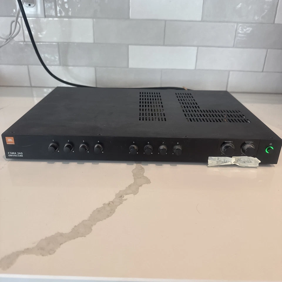 JBL CSMA240 Commercial/Restaurant 2 x 40w Amplifier 4ohm/8ohm/70V/100V, 8 inputs - Image 1 of 4