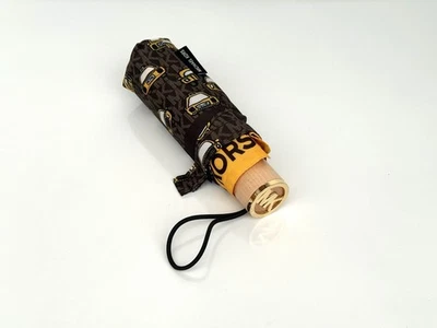 Michael Kors - Monogram Taxi Print Umbrella Foldable Wood Handle Logo MK - Image 1 of 4