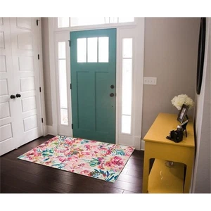 Linon Washable Gatlin Polyester 3'x5' Rug in Raspberry Red - Picture 1 of 18