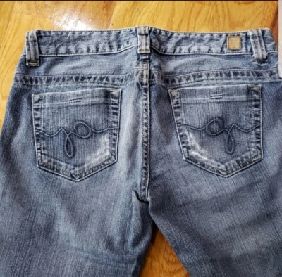 GUESS Mujer Azul Claro Deshilachado Straight Distress: Cintura 28 Foto 1 de 4