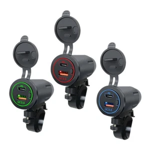 Dual USB PD QC3.0 Waterproof Fast Charging Car Motorcycle Charger Socket Adapter - Picture 1 of 10