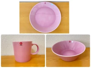 Iittala TEEMA Set of 3 mugs, plates and bowls Special Limited Color Rose No Box - Picture 1 of 3