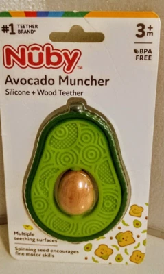 Nuby Advocado 🥑 Muncher 👼Teething Aid Toy BabyCore Cute New   - Image 1 of 4
