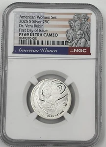 2025 S Silver DR. VERA RUBIN AWQ NGC PF 69 UC🔥FIRST DAY OF ISSUE🔥 - Picture 1 of 2