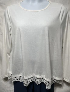 Zanzea Collection NWOT Women's Crochet White Pullover Blouse Hi-Low XL - Picture 1 of 7