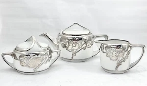 ROSENTHAL BAYERN 20er Jahre Übergang ART DECO schwerer Silberüberfang 3er Set Germany - Bild 1 von 12